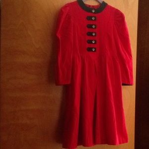 Red ribbed velvet 👗 dress. Size 5/6 or 110 EUR .